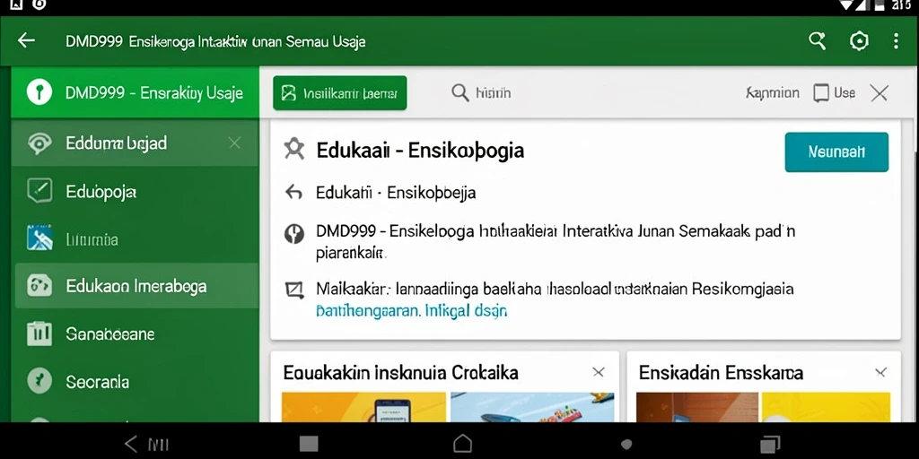 Antarmuka aplikasi DMD999 yang informatif dan intuitif.