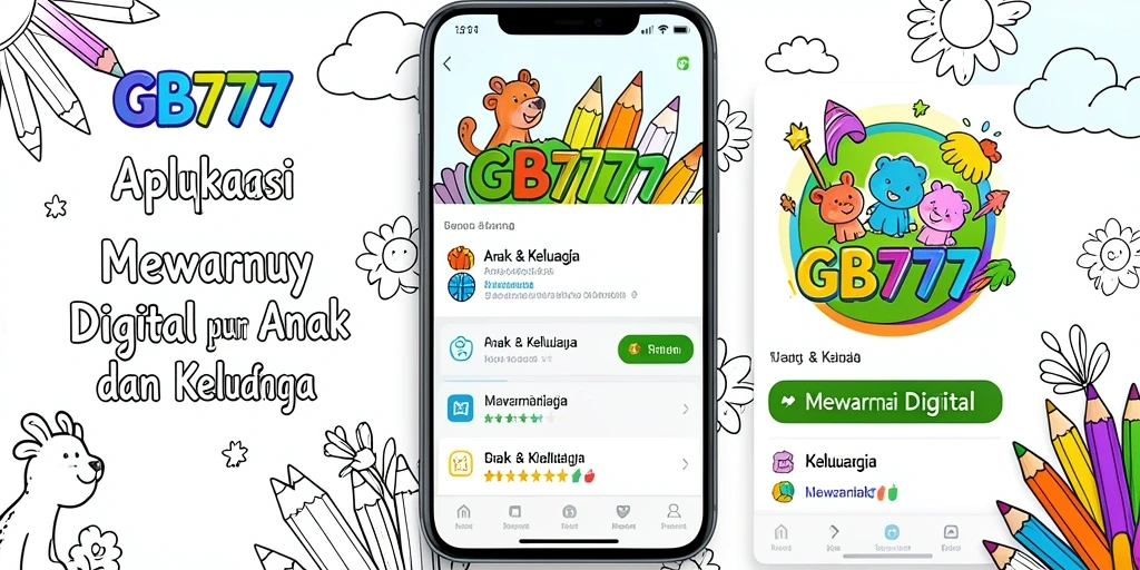 Antarmuka GB777 menampilkan beragam gambar untuk mewarnai dengan pilihan warna yang menarik.