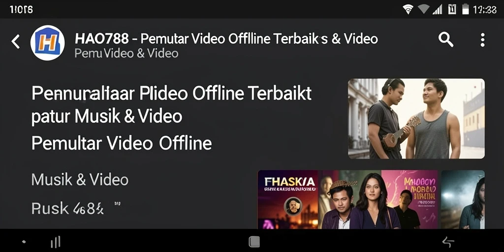 Tampilan antarmuka HAO788 saat memutar video offline.