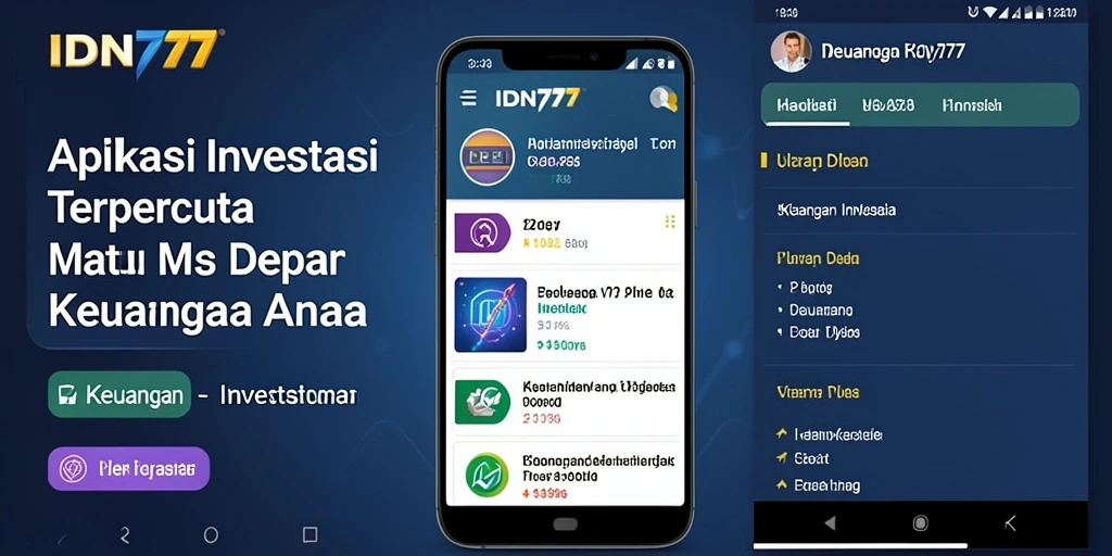 Antarmuka aplikasi IDN777 menampilkan fitur Investasi yang intuitif dan informatif.