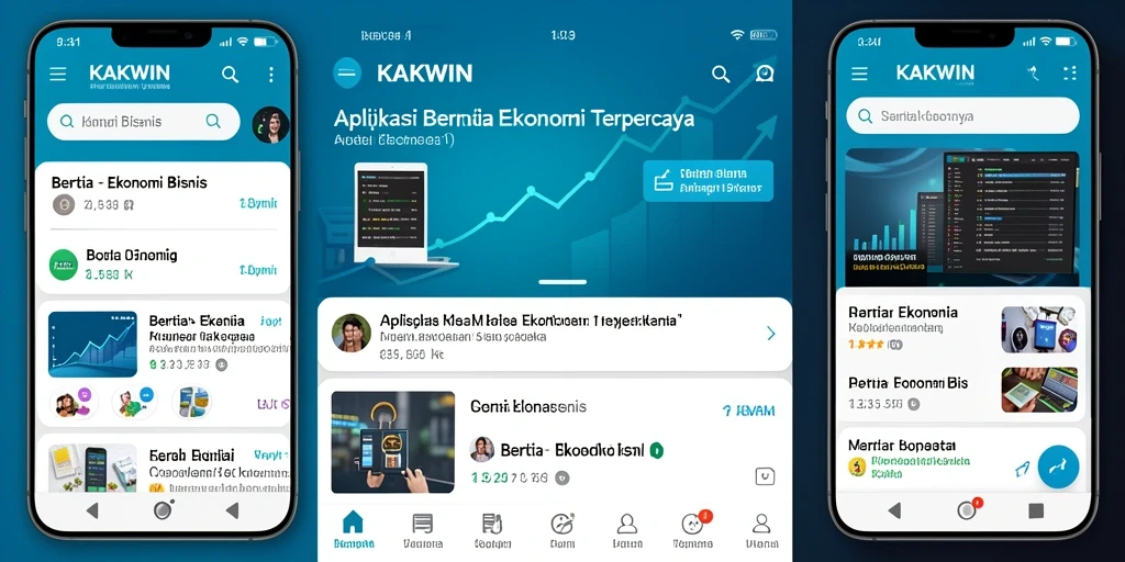 Antarmuka KAKWIN menampilkan berita ekonomi yang menarik dan informatif.