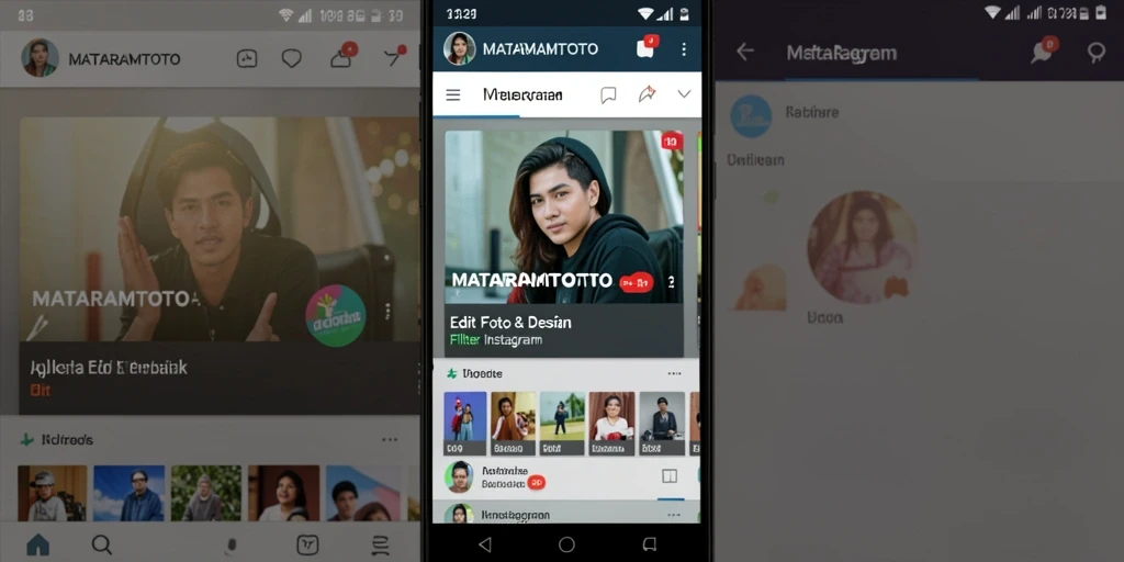 Tampilan antarmuka aplikasi MATARAMTOTO dengan filter Instagram yang menarik.